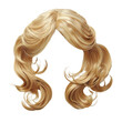 © Neural Pixels - A blonde wig with wavy hair is isolated on a transparent background. PNG