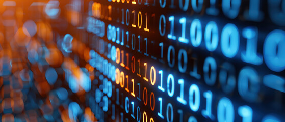 A computer screen with a bunch of binary numbers