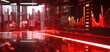 © niti - Augmented reality stock analysis, clean red workspace, futuristic design