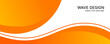 © FerouFYN - Abstract wavy background with smooth orange gradient curve for business banner.