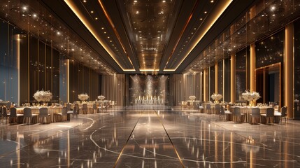 Wall Mural - A large, empty ballroom with a shiny, modern design