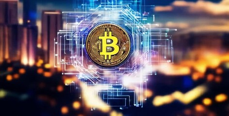 Bitcoin holography against the background of the city