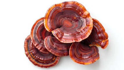 reishi mushrooms isolated on white background