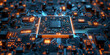 © ceren - High-tech digital background featuring a glowing CPU on a circuit board, ideal for technology, electronics, and computing projects.