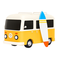 Sticker - Van png sticker, transport 3D cartoon transparent background