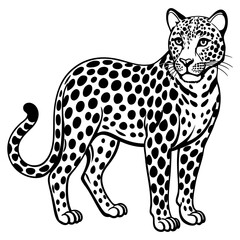 Sticker - Leopard vector illustration, Leopard silhouette, Leopard vector art