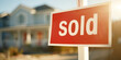 © chartchai - A red and white sign that says 'Sold' on it by AI generated image