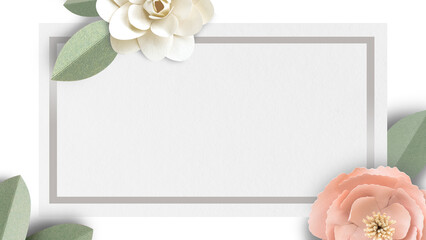 Wall Mural - Flower decorated gray banner transparent png