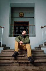 Wall Mural - Portrait of the military bearded man