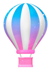 Poster - Png aesthetic air balloon sticker, 3D rendering, transparent background