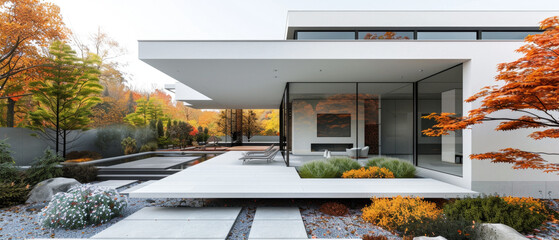 Modern minimalist architecture with customizable overhang.