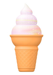 Wall Mural - Vanilla ice cream png sticker, 3D rendering, transparent background