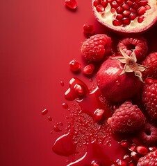 Juicy Delights on Raspberry Background