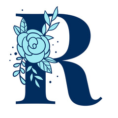 Sticker - Flower letter R png font