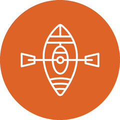 Sticker - Kayak line circle icon