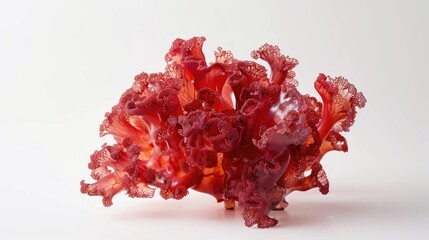 Wall Mural - Red coral salad on white backdrop