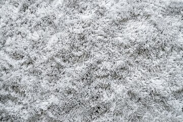 The background is a white curly wool seamless texture with short factory materials.