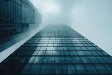 Wall Mural - Corporation Building. Modern Skyscraper Architecture with Glass Windows in the Urban Cityscape