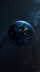 Wall Mural - Wide angle shot of Earth from space