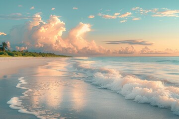 The sky is cloudy and the ocean is calm