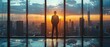 © Thanyaporn - A visionary CEO stands in front of a large window with a panoramic city view Their gaze is fixed on the horizon symbolizing the pursuit of ambitious goals The modern office setting underscores the