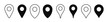 © Avector - Pin locate icons for map destination or landmark GPS address, line vector. Location pin icons for here point or address destination on navigation map