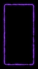 Wall Mural - vertical animated frame border with purple energy effect and subtle glow. seamless loop. copy space,