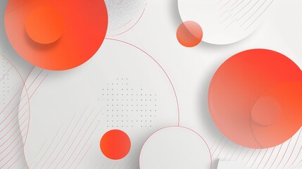 Wall Mural - abstract white and orange circles design - an abstract design featuring a white background with over