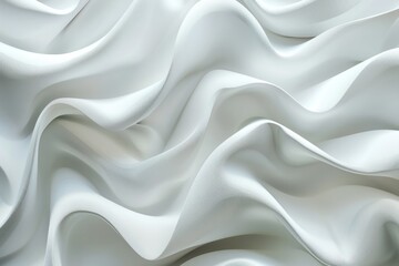 Canvas Print - The image is a close up of a white fabric with a wavy texture