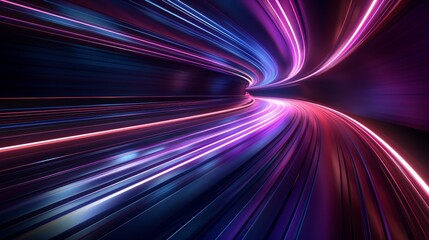 Wall Mural - Abstract Tunnel of Light - Abstract digital artwork depicting a tunnel of glowing light with streaks of motion. It's a futuristic and dynamic design. - Abstract digital artwork depicting a tunnel of g