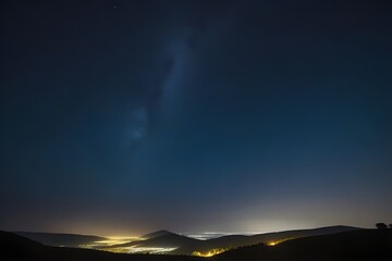 Wall Mural - Picture shot towards the sky in the middle of the night, beautiful view with lots of starts