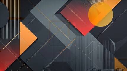 Poster - Abstract geometric background in a dark color scheme.