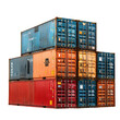 © The - Containers for Import/Export Business Isolated on Transparent or White Background, PNG