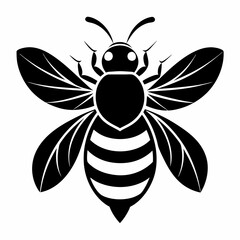 bee logo icon black shape white background