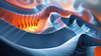Wall Mural - a parametric equation plotted in three dimensions, utilizing a captivating color scheme of blue and orange to convey depth and complexity.