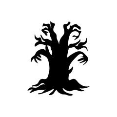 Wall Mural - Halloween tree silhouette