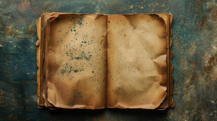 Sticker - Stained old notebook for website design template