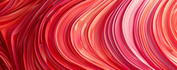 Wall Mural - An abstract background featuring rounded lines in shades of red and pink, creating a bold and romantic design. The lines twist and flow, forming an intricate and captivating pattern.