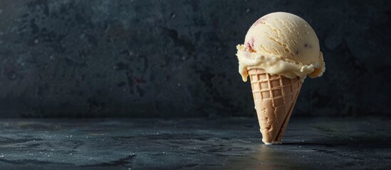 Canvas Print - Delicious ice cream against a dark backdrop with copy space image.