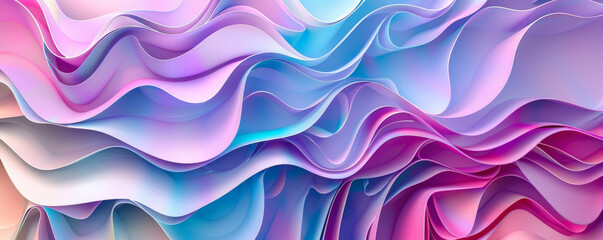 Canvas Print - Abstract iridescent background design, 3d render, with a layered, paper-like texture. The iridescent layers shift and change color, creating a beautiful, multidimensional effect.