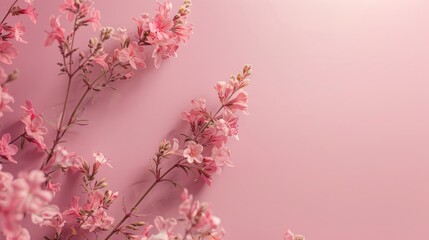 Sticker - Pink flowers on a soft pink backdrop for special occasions with a message space