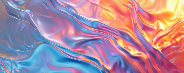 Canvas Print - Abstract iridescent background design, 3d render, showcasing a layered, stratified look. The iridescent layers shift and change color, creating a beautiful, multidimensional effect.