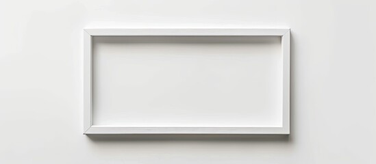 Fototapete - Isolated white wood frame or photo frame on white backdrop with a clipping path for easy extraction, creating a professional copy space image.