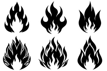 Wall Mural - Fire silhoutte icon set,fire silhouette bundle,Fire silhoutte icon set,fire silhouette bundle