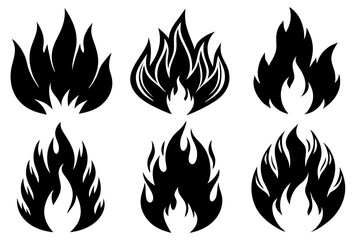 Wall Mural - Fire silhoutte icon set,fire silhouette bundle,Fire silhoutte icon set,fire silhouette bundle