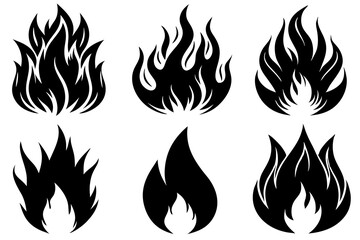 Wall Mural - Fire silhoutte icon set,fire silhouette bundle,Fire silhoutte icon set,fire silhouette bundle