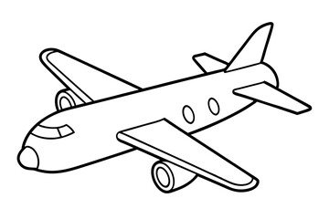 airplane outline illustration digital coloring book page line art drawing