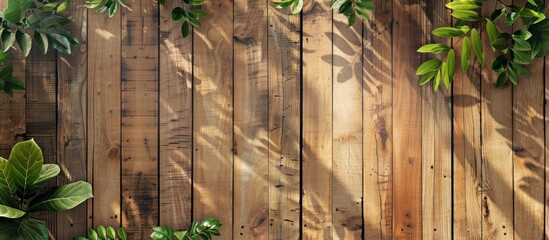 Wall Mural - Background with a natural pattern on wooden texture, featuring copy space image opportunity.