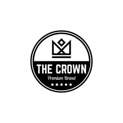 Sticker - Vintage hipster crown logo design illustration