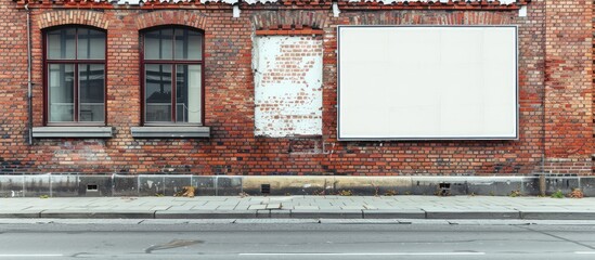 Sticker - Billboard on a street wall with spacious banners, providing a copy space image for your text.